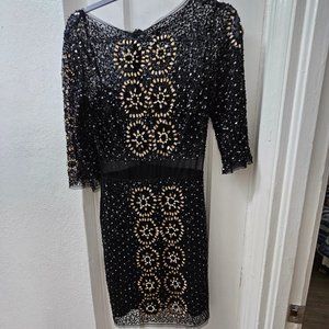 Topshop Black Mesh Sequin Dress Size US 2 Party Dress